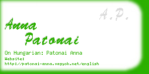 anna patonai business card